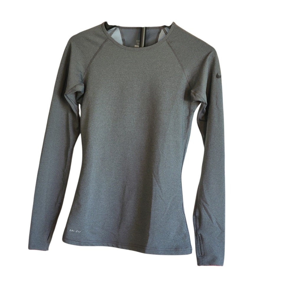 Nike Women's Pro Dri-Fit Long Sleeve Top Grey Size Small Compression Running